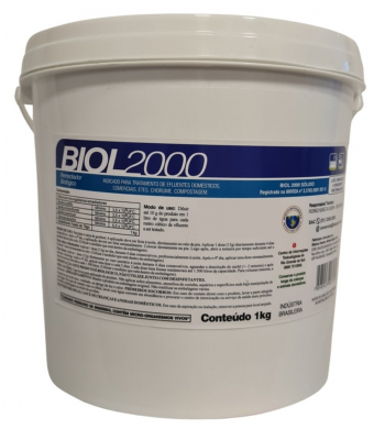 Biol 2000 Saneante Biológico 1 kilo Pó Para Limpeza de Ralos, Fosssas, Entupimento, Mau Cheiro e Transbordamento 