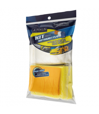 kit automotivo para limpea do seu carro 1 flanela 1 estopa e 1 esponja autoklin