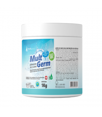 DETERGENTE DESINFETANTE HOSPITALAR - MULT GERM GERADOR DE CLORO – 1kg - MULTQUIMICA