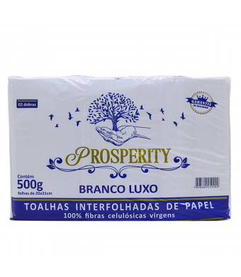 Papel Toalha Branco Luxo Interfolhado 2 Dobras Contém 500g