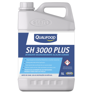 Detergente desengordurante alcalino clorado higiene de indústrias alimentícias 5L - SH3000 Plus Qualimilk Qualifood