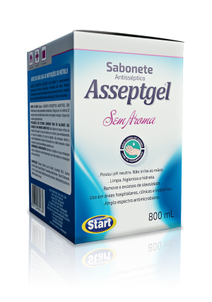 Sabonete antisséptico asseptgel sem aroma 800ml - START 