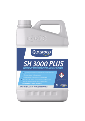 Detergente desengordurante alcalino clorado higiene de indústrias alimentícias 5L - SH3000 Plus Qualimilk Qualifood
