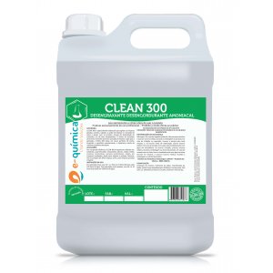 Desengraxante Bactericida Amoniacal Concentrado CLEAN 300 Limpeza de Pisos e Superficies - 05 LT